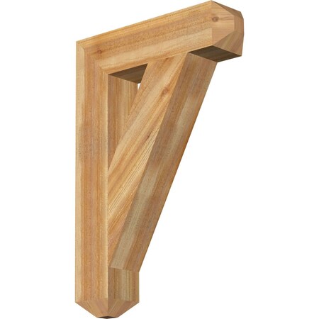 Ekena Millwork Traditional Craftsman Rough Sawn Bracket, Western Red Cedar, 6"W x 26"D x 38"H BKT06X26X38TRA04RWR